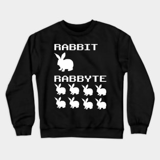 Funny Rabbit Rabbyte Programmer Computer Humor Crewneck Sweatshirt